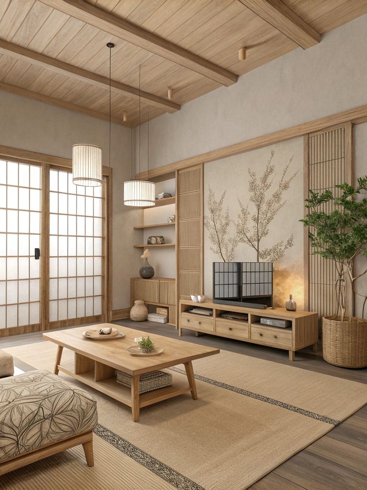 Ruang Tamu Zen dan Japandi: Menciptakan Ketenangan di Jantung Rumah 2 Ruang Tamu Zen dan Japandi